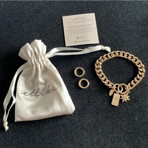 Ettika Starry Charms 18k Gold Plated Chain Link Bracelet - Picture 7 of 7